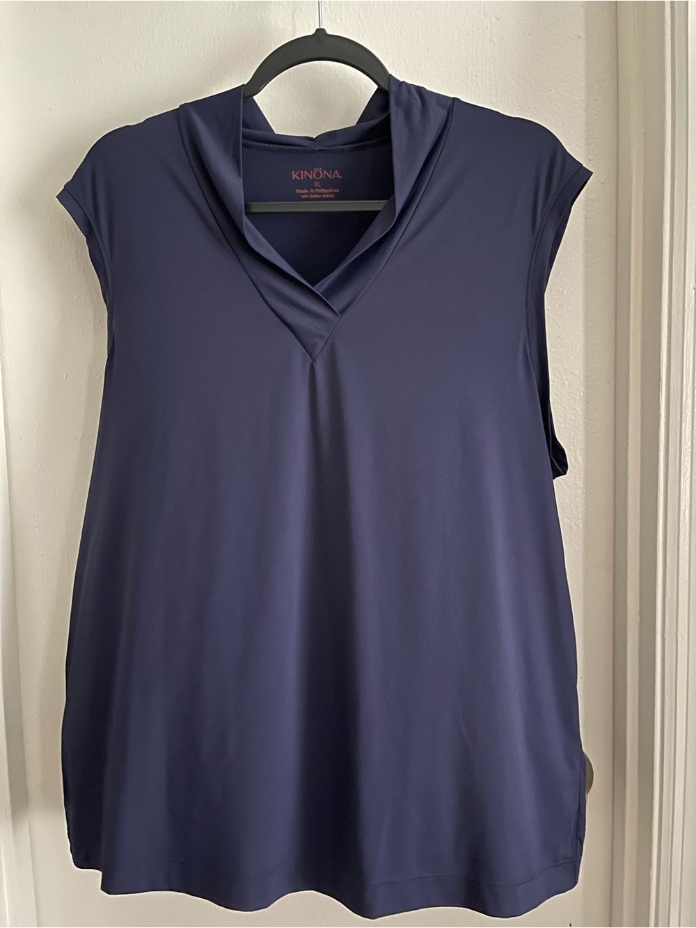 Kinona Deep Navy V-Neck Sleeveless Performance Tank